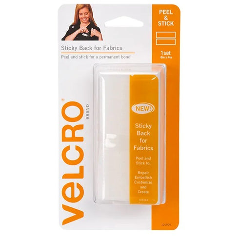 102mm x 152mm White Colour Sticky Back Velcro Tape for Fabrics
